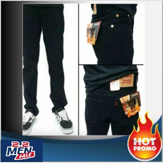 Rare Item?>stz-962 Bayar Ditempat - Celana Jeans Panjang Levi's Regular Hitam Jeans Levis Model