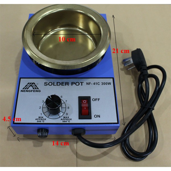 Solder Pot Diameter 10 cm with temperatur control 200 s/d 580 derajat Celcius