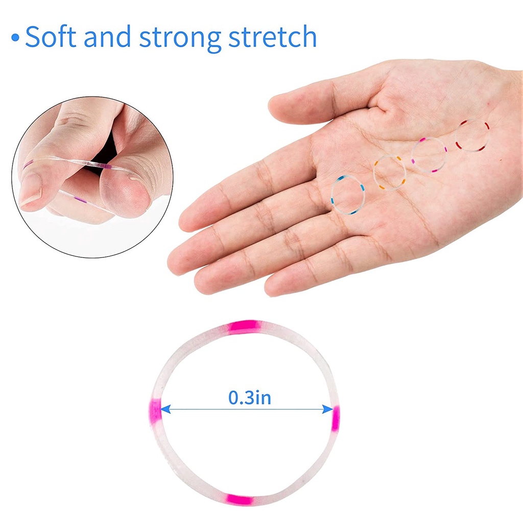 700Pcs/Bottle Color Wave Apron Disposable Elasticity Small Rubber Band For Children's
