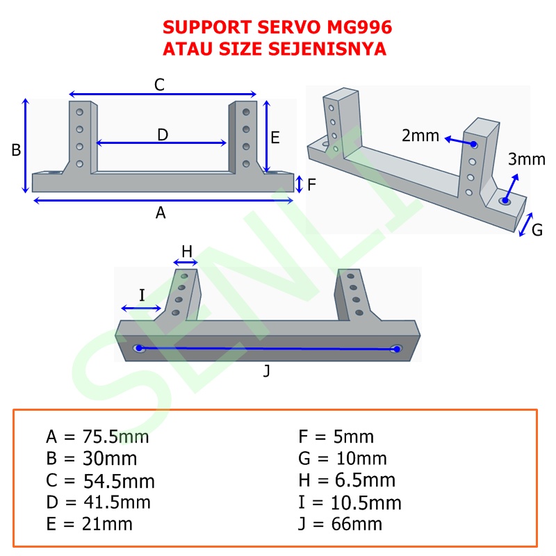 Jual Bracket Holder Mount Dudukan Servo Mg V Shopee Indonesia