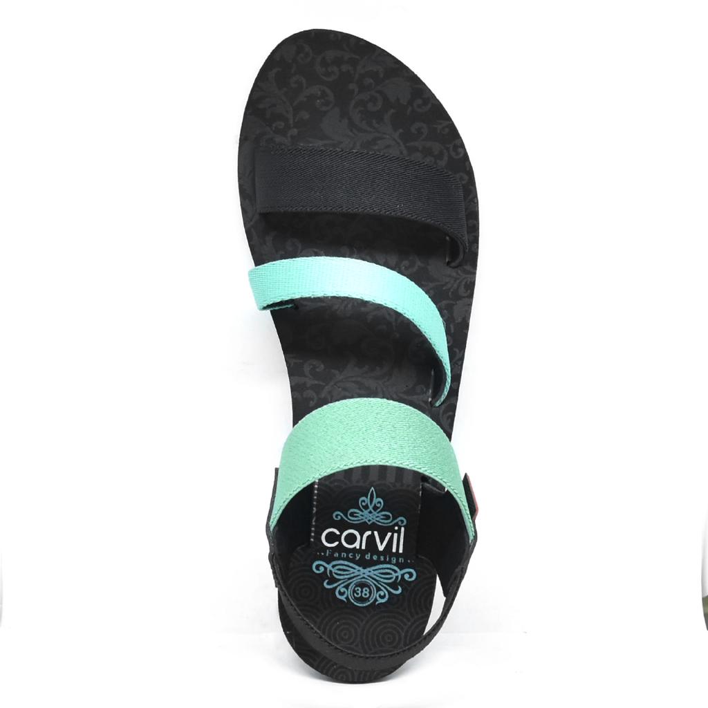  Carvil  Sandal  Wanita  Tulip 02 GL Black Tosca Shopee  