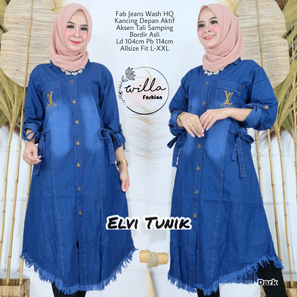 DETA TUNIK ELVI JEANS BORDIR KEKINIAN GBM