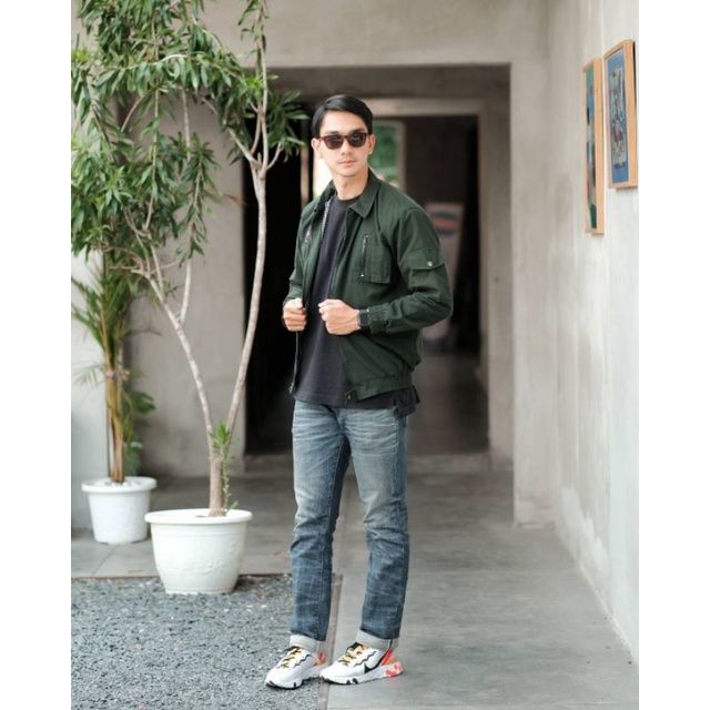 JAKET PRIA FLIGHT SEMI PARKA BABY KANVAS BORDIR