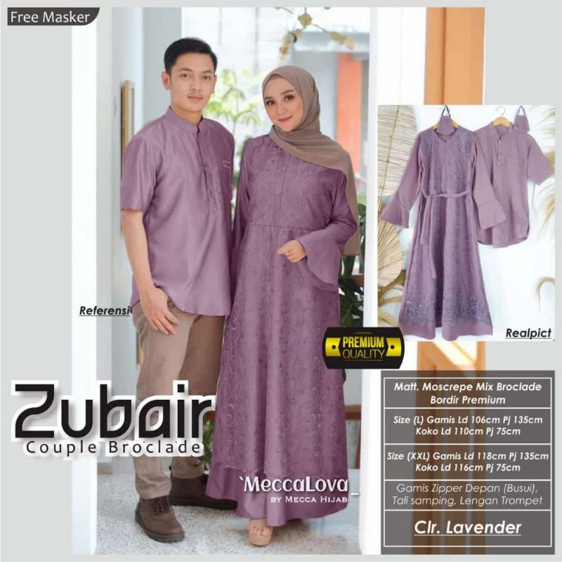 BAJU Couple Brokat - Free Masker - Zubair Couple by Mecca