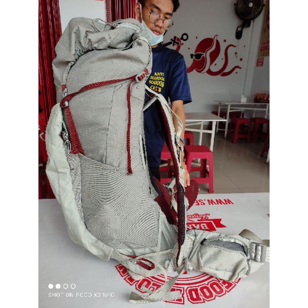 carrier tnf banchee 50L warna abu abu