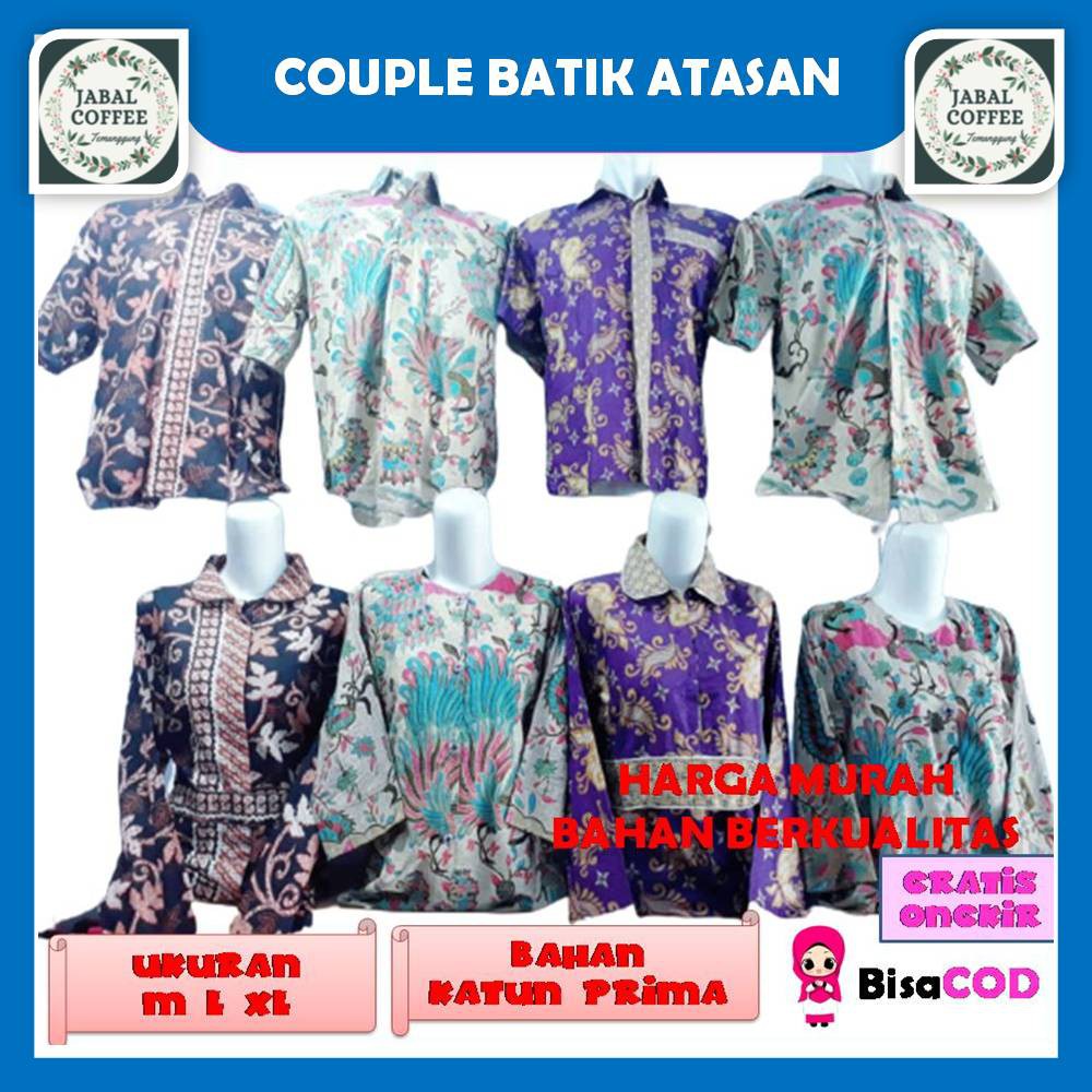 Sarimbit Batik Atasan / Couple Atasan Batik Terbaru / Couple Batik Prima J18