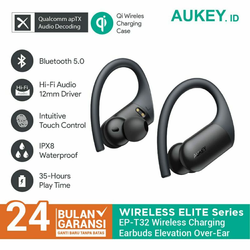 Headset / TWS Aukey EP-T32 Wireless Charging Earbuds Elevation Over-Ear - 500916