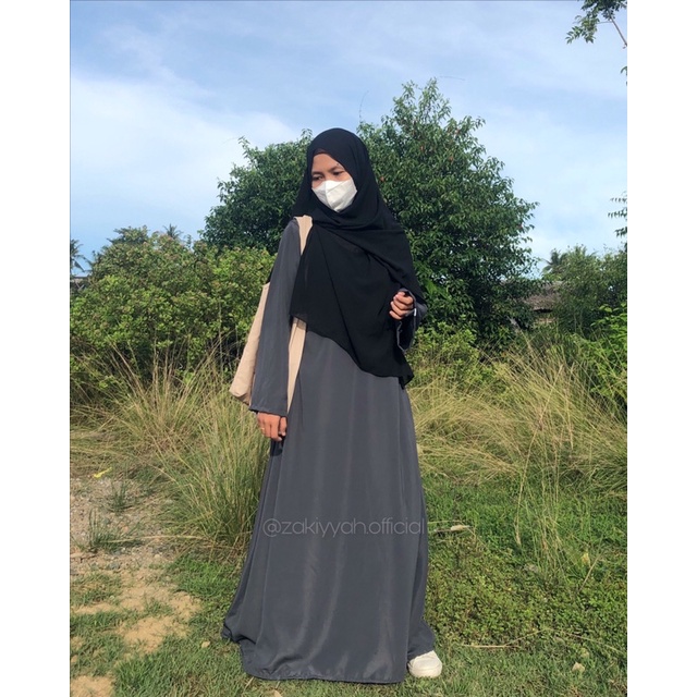 Basic abaya zakiyyah dark denim