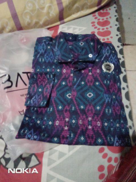 Sanvanina Kemeja Batik Songket Salju Lengan Panjang Pria | Harlem Tosca Songket E-1503