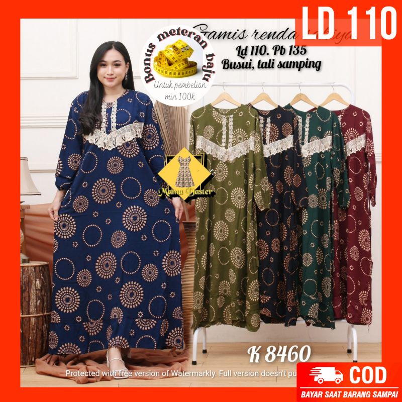 Gamis Renda LD 110 Standar Busui Resleting / Gamis Arab Jumbo XL Ritz Depan Busui / Busana Muslim Ar