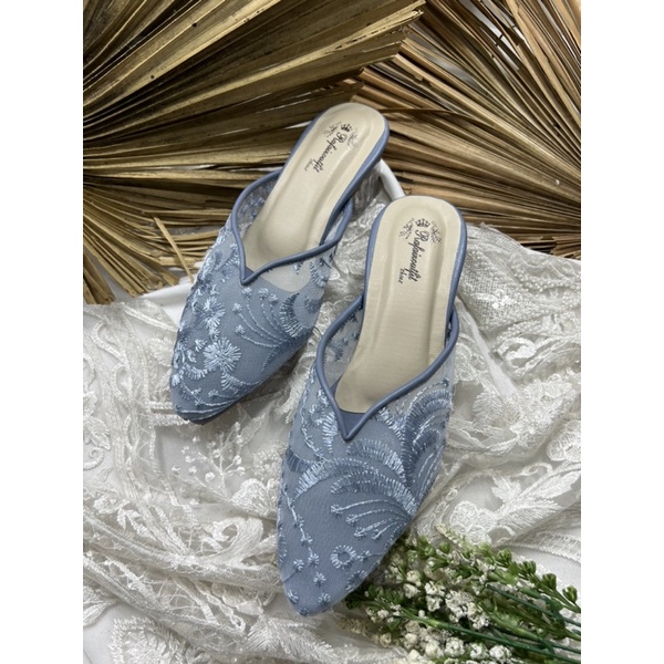 sepatu wanita yasmika iceblue tnggi 5cm kaca