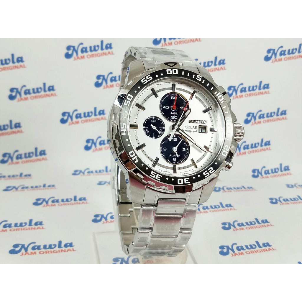 Seiko Solar SSC297P1 Chronograph White Dial - Jam Tangan Pria SSC297