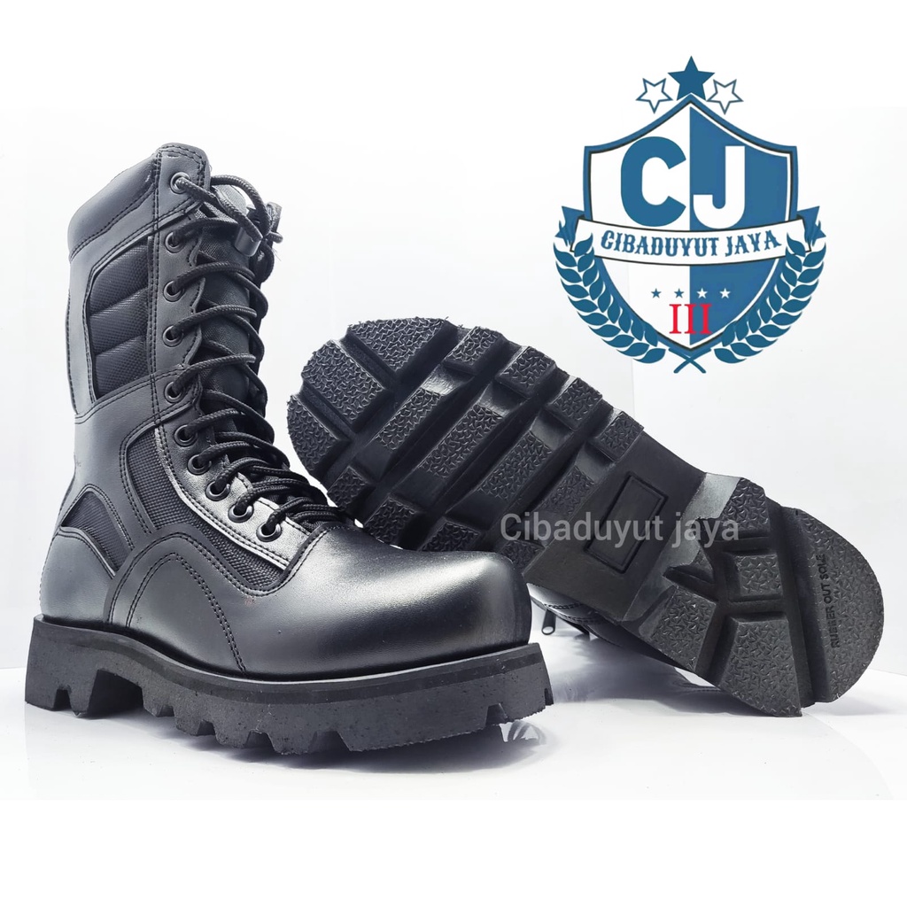 SEPATU PDL TNI POLRI OUTSOLE RADIAL NINJA KOMANDO HITAM DOFF KOMBINASI KANVAS CORDURA TERLARIS!