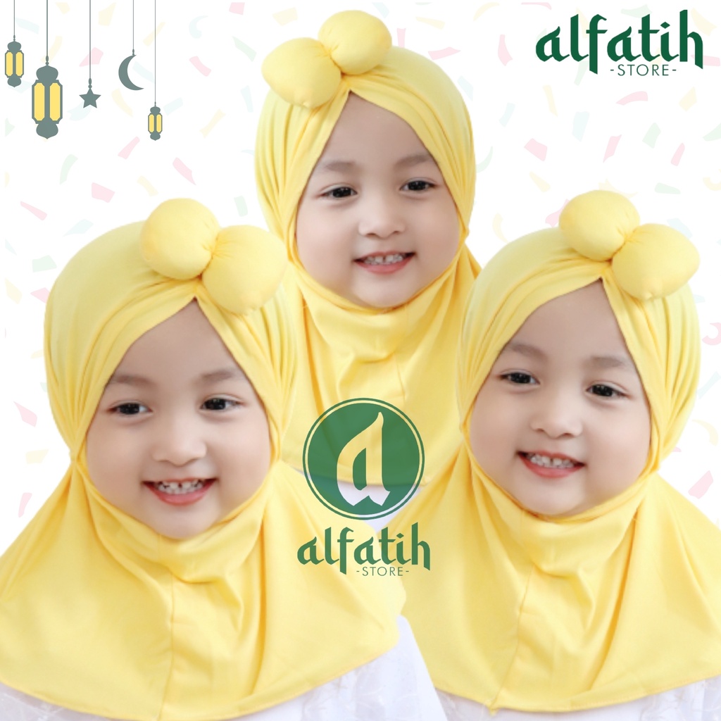 ALFATIH STORE / Jilbab Anak Minie  Pita POLOS Depan Imut dan Cantik / Jilbab Anak Murah / HIJAB ANAK