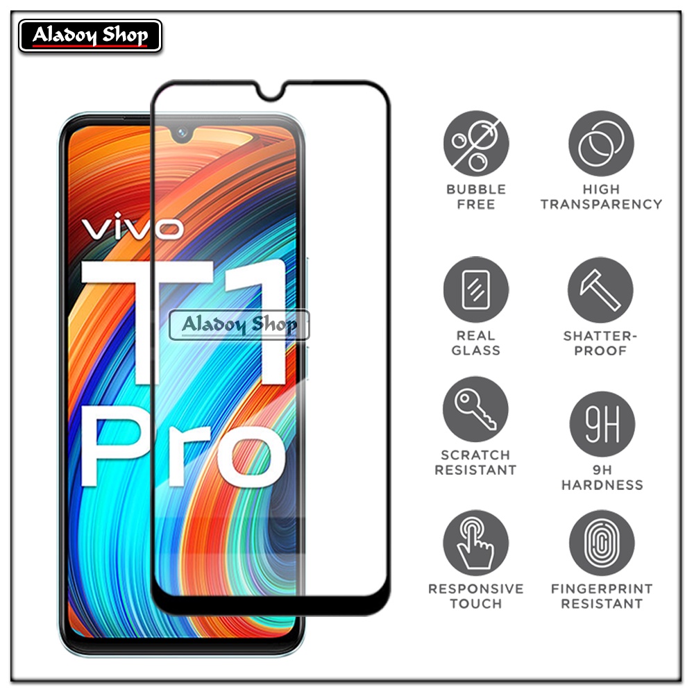 PAKET 3 IN 1 Tempered Glass Layar Vivo T1 Pro Free Tempered Glass Camera dan Skin Carbon