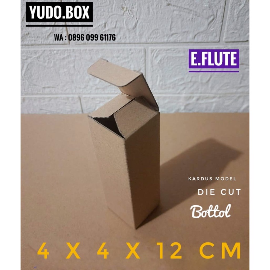 

KARDUS KARTON UK. 4x4x12 cm....die cut kotak botol box