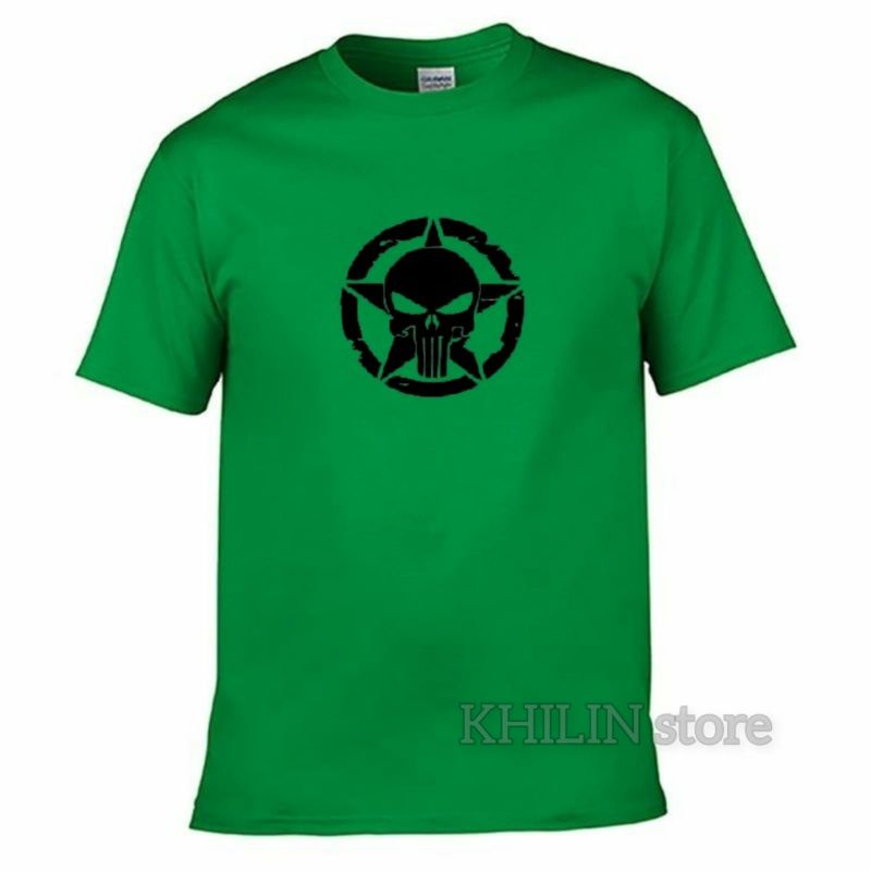 Kaos distro pria Star Skull lengan pendek cotton baju atasan cowok tshirt lelaki