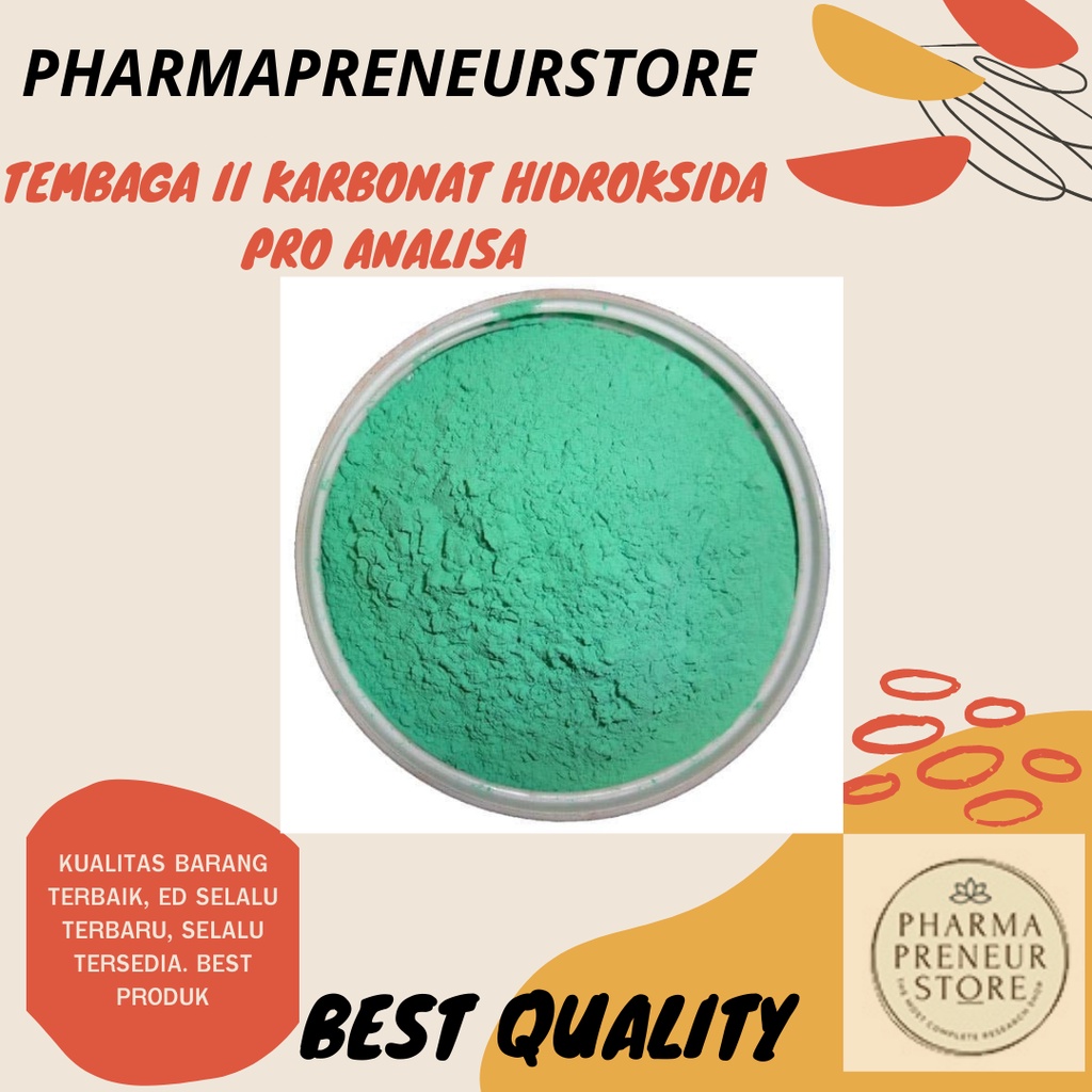 COPPER II CARBONATE HYDROXIDE / TEMBAGA II KARBONAT HIDROKSIDA /   PRO ANALISA PER 10 GRAM MERCK BEST QUALITY