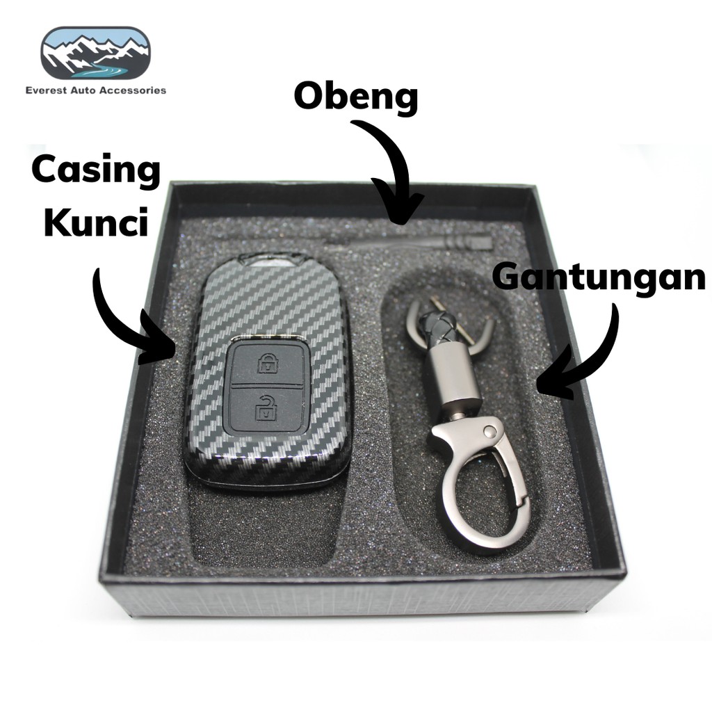 Casing Kunci Carbon Jazz HRV Cover Key Smartkey Remote 2 Tombol