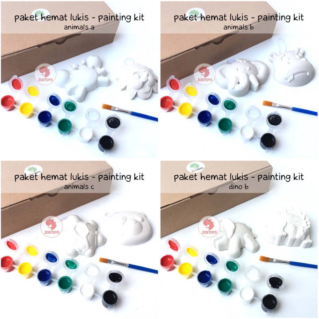 Zoetoys Paket Hemat Lukis Gypsum Painting Kit | Christmas Starter Kit Melukis | Bingkisan Hampers