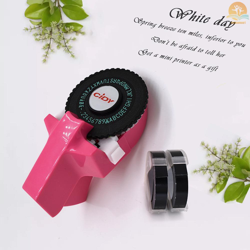 Mini Portable Manual Label Maker DIY 3D Embossing Label Writer Printer Typewriter with Plastic PVC 9mm Label Tapes Lettering Machine