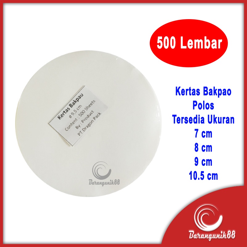 [500 lembar] Kertas Bakpao Pao Alas Bakpau Bapao 7cm 8cm 9.5cm 10.5cm Isi 500 Lembar Greaseproof