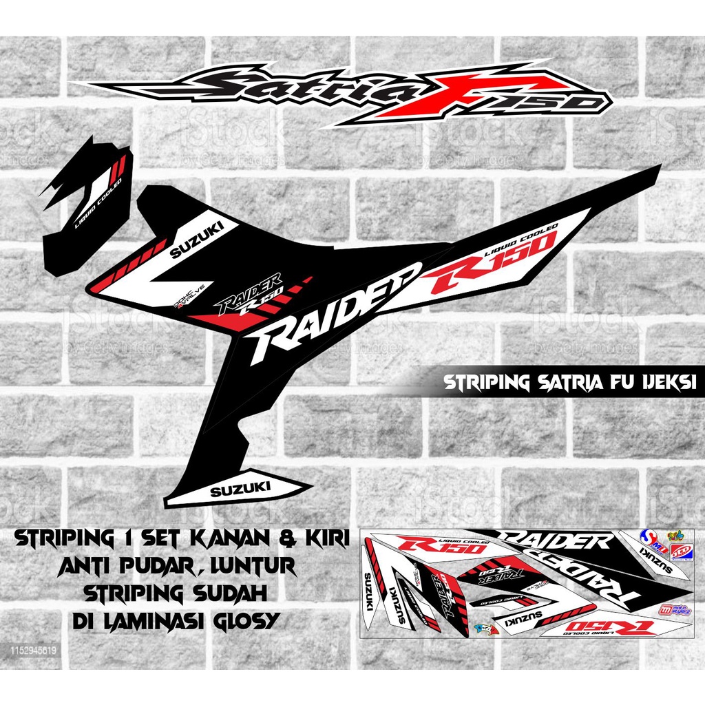 STRIPING STICKER VARIASI MOTOR SATRIA FU INJEKSI RACING