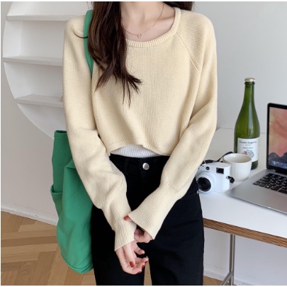 FX SHOP JEMIMA KNIT SWEATER KOREAN | SWEATER CROP RAJUT