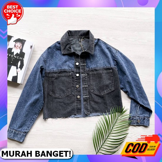 Jacket Wanita Kekinian Viral Terbaru - Mona Denim Jacket (4426) Hopylovy - Jaket Jeans Wanita Suzzy 