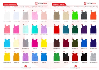 Katalog Warna Kain + Sample Bahan Kaos Katun Cotton Combed by