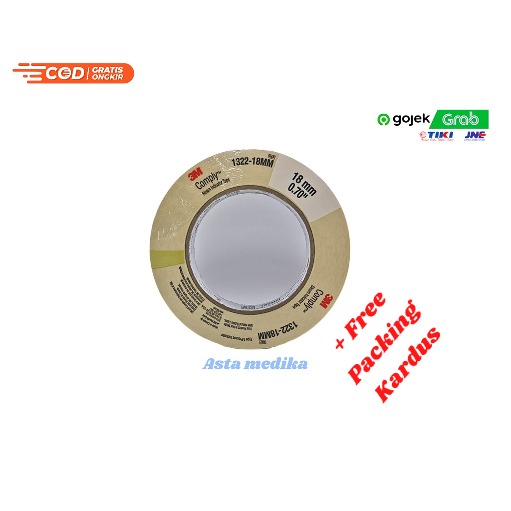 Autoclave Tape 12mm &amp; 18mm 3M - Comply Steam Indicator Tape - Adhesive Tape 1322 12mm &amp; 1322 18mm 3M