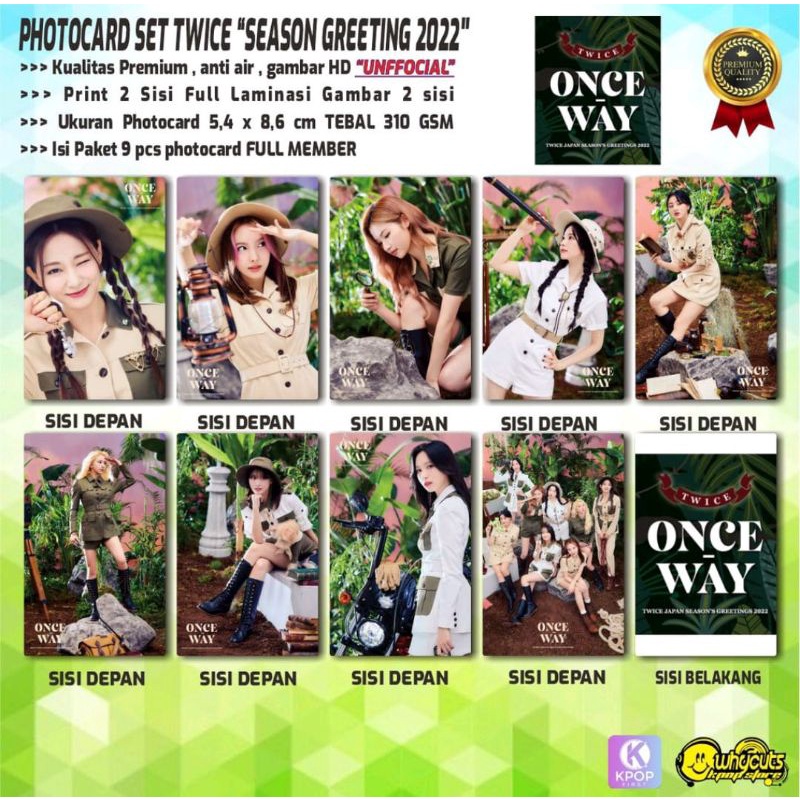 PHOTOCARD SET KPOP PREMIUM TWICE // SEASON GREETING WORD  lll