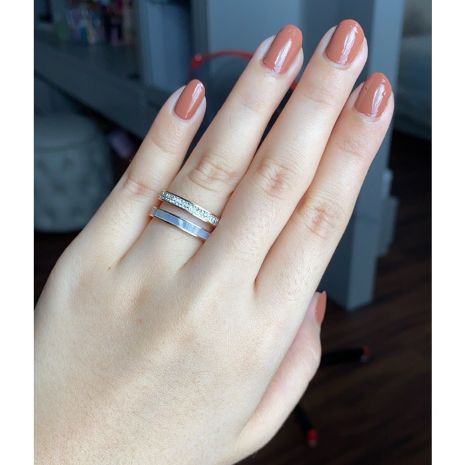 Cincin Titanium Mini Korea Wanita CK127 warna bisa untuk cincin kawin nikah fashion 2in1