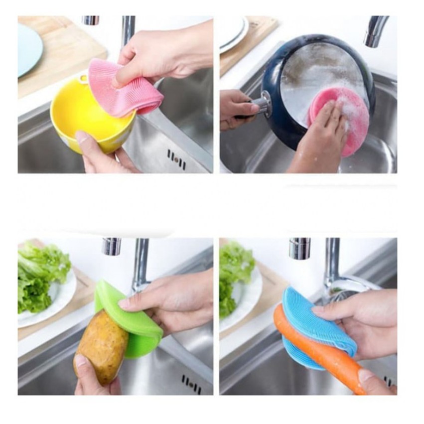 [MURAH] Spons Cuci Piring Silikon cepat bersih dan tidak lengket Serbaguna Spon Sponge Silicone Busa Alat Dishwashing Sikat cuci piring silikon cuci piring [PADMA]