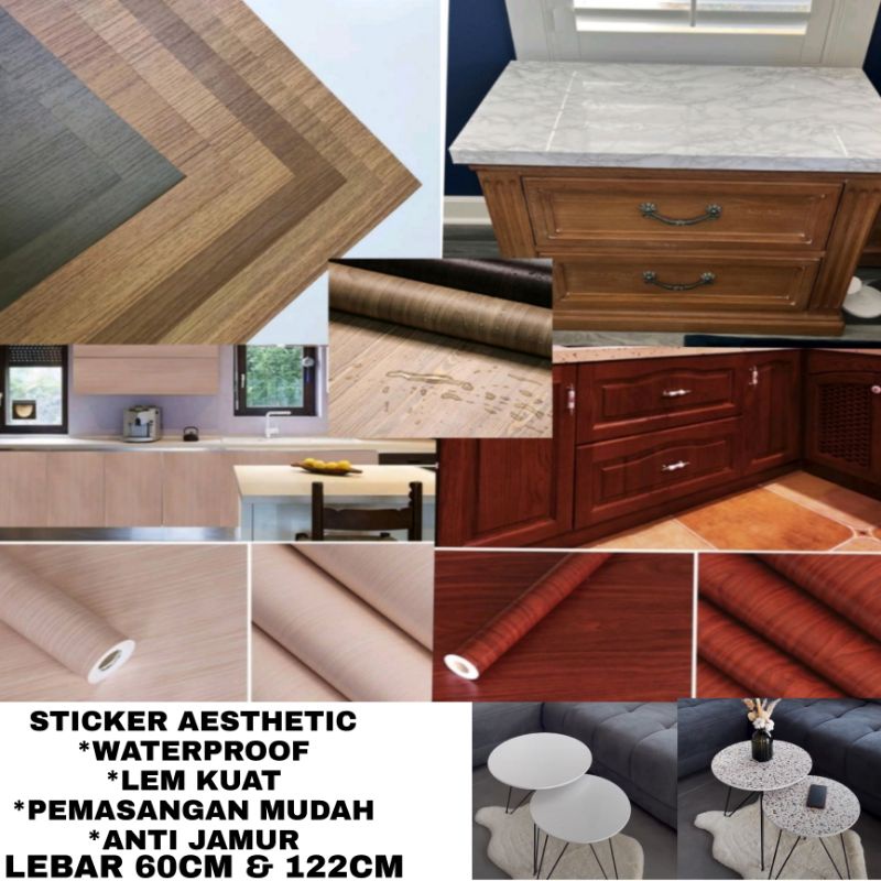 sticker lemari,pintu,kitchenset,kulkas putih glossy dan doff waterproof dan kuat ANTI JAMUR Lebar 60cm dan 122cm