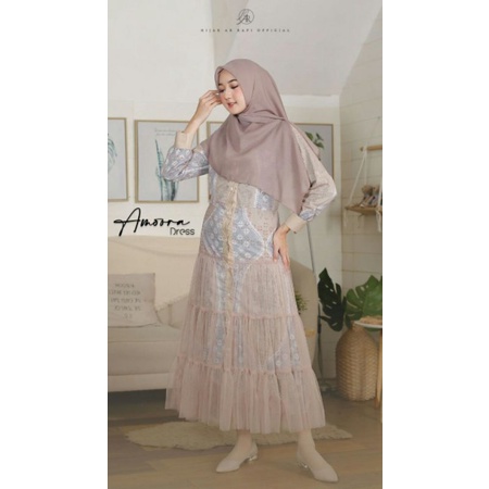 Dress baju pesta Amoora by arrafi mewah model terbaru new cocok buat kondangan