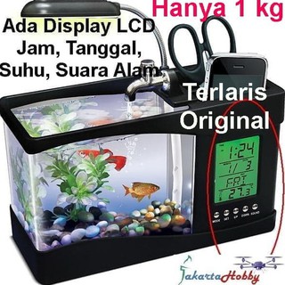 Ready Nano Usb Mini Aquarium Akuarium Dekstop Meja Putih