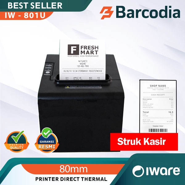 PRINTER THERMAL KASIR 80MM IWARE TP-801U/TP801 USB PORT