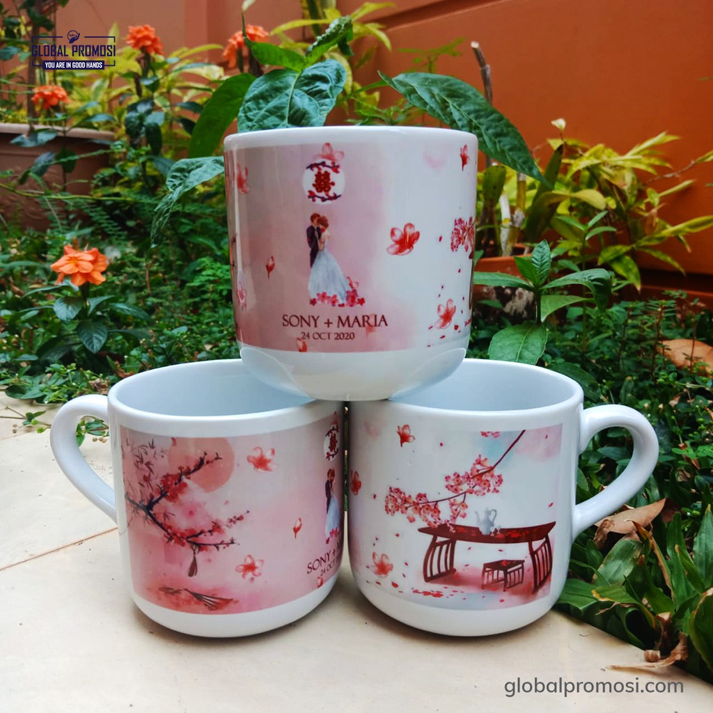 Mug Kopi/Teh Gelas Custom Sablon Cetak Satuan/Grosir Khusus Pengiriman Ekspedisi