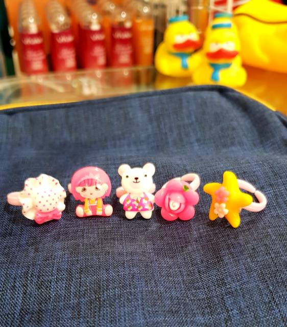 5 buah Cincin anak karakter imut lucu varian motif Random