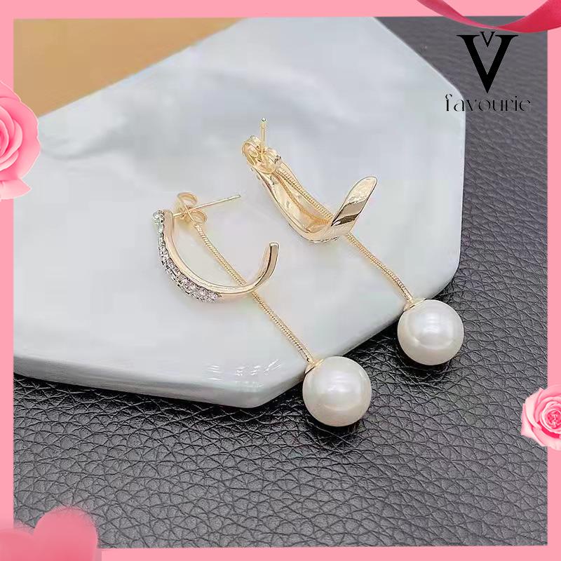 [COD]Anting Mutiara Berlian Elegan Anting Fashion Sederhana-FA