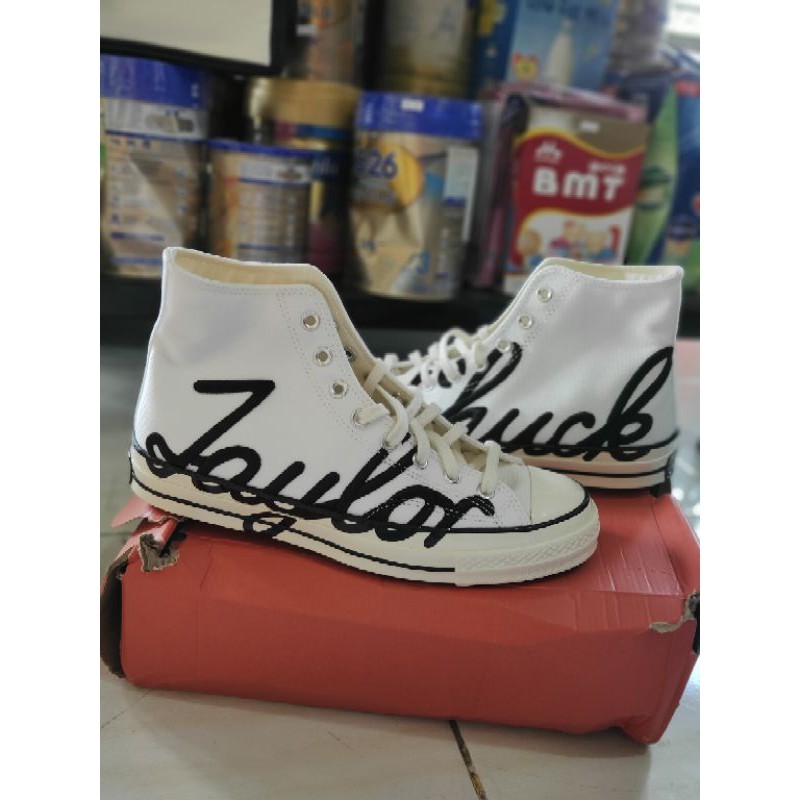 MURAH SEPATU CONVERSE CHUCK TAYLOR 70S signature HI WHITE EGRET 167696C | PUTIH 43