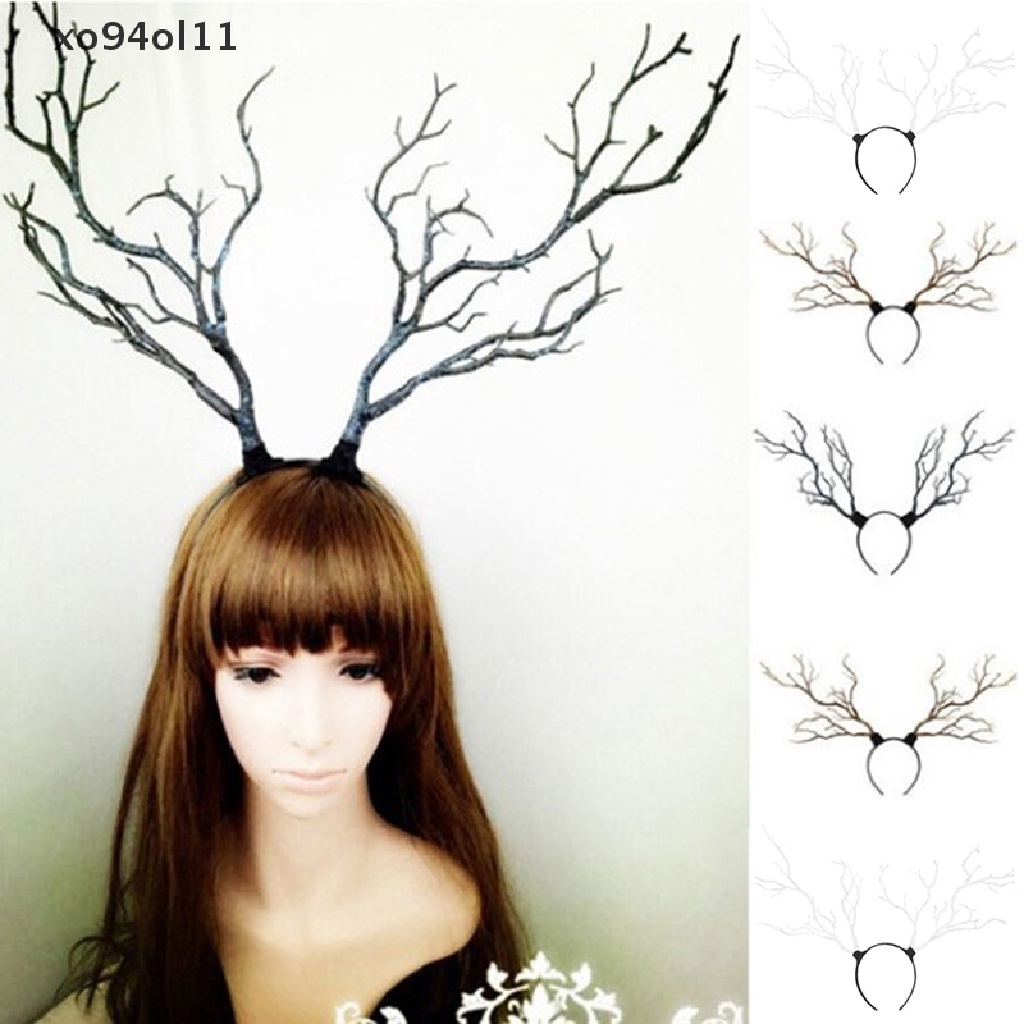 Bando Model Tanduk Rusa / Ranting Pohon Gaya Vintage Untuk Halloween / Natal