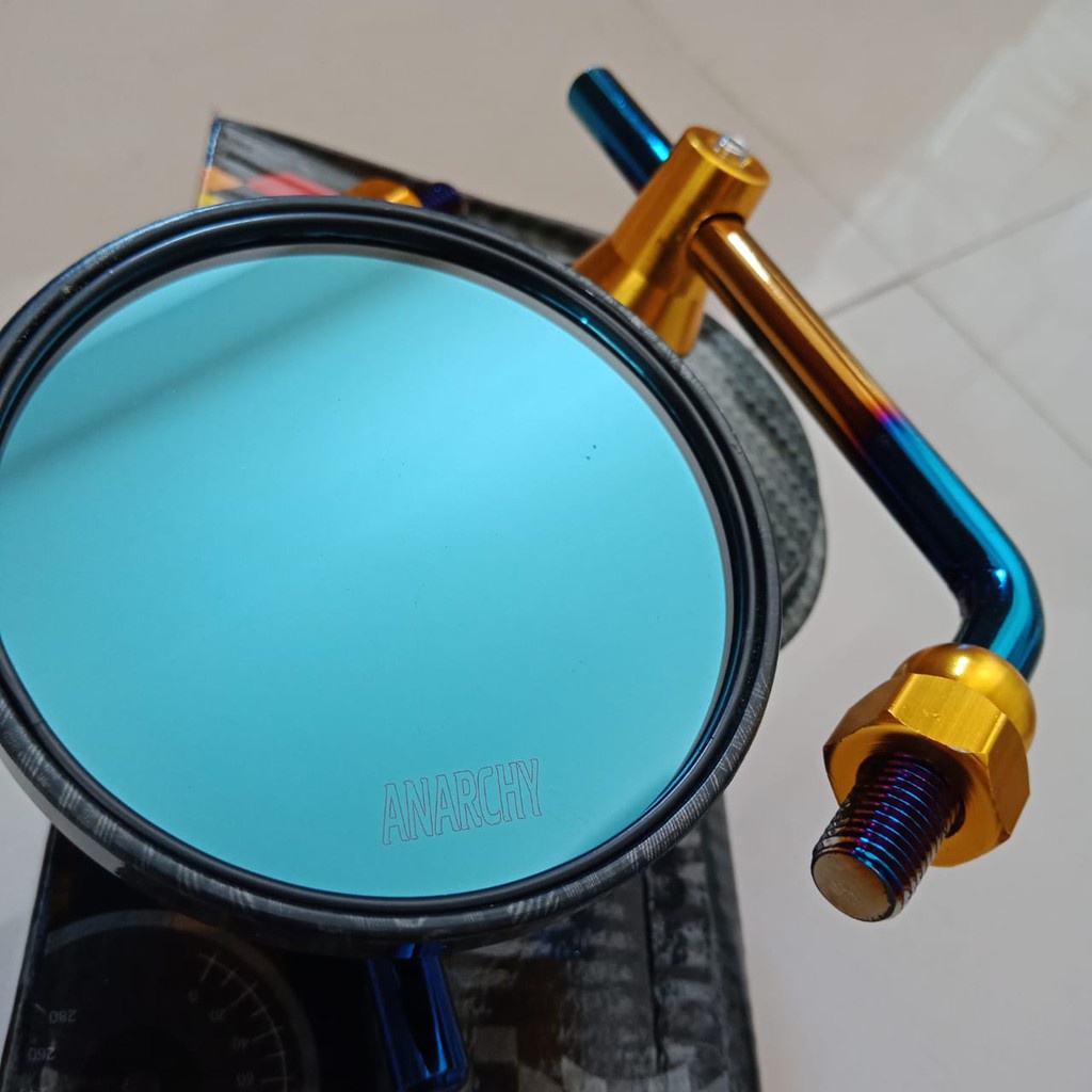 spion bulat carbon two tone 2tone universal untuk honda dan yamaha model fino scoopy vespa motor