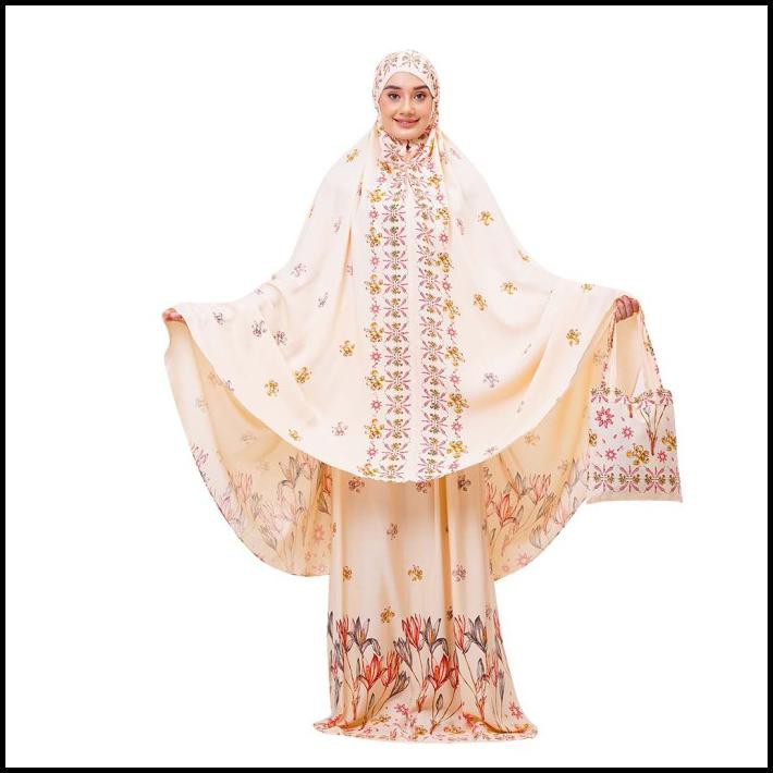 Mukena Tazbiya Border Harvest Bloom Cream Allsize