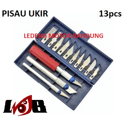 Pisau Ukir Pahat Kayu Tajam Tiga Batang Hobby Knife 13 Mata