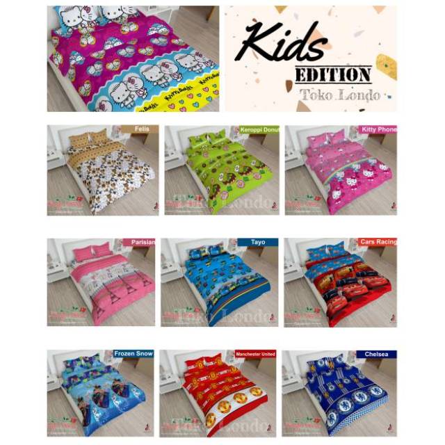 Sprei LADY ROSE uk 180 x 200 180x200 King Size - Kids Edition motif anak Barca Kitty Doraemon LOL Minion Paw Patrol Parisian Pony MURAH