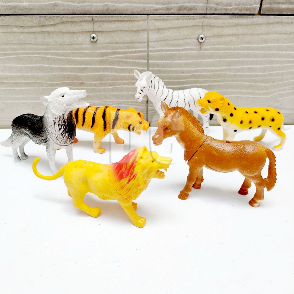 Happy Animal World LD-609 BESAR Mainan Hewan Liar Cheetah Harimau Singa Zebra Serigala Kuda