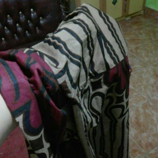 Gamis Etnik Model Lowo Motif Batik Parang Warna Safira Cape Murah Ukuran Allsize