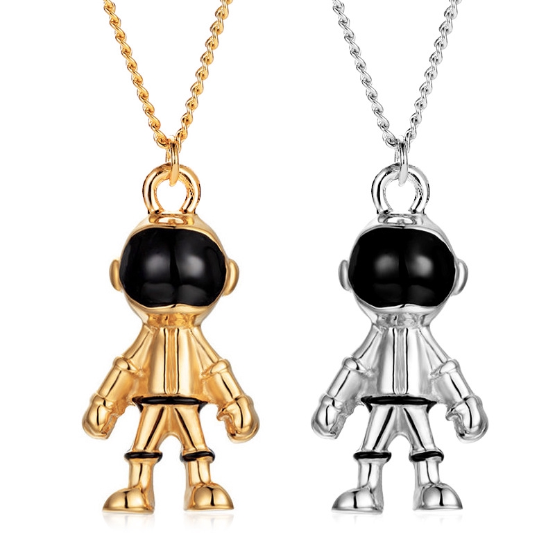 Kalung Pasangan Kalung Ruang Angkasa Hip Hop Robot / Astronot Rantai Sweater